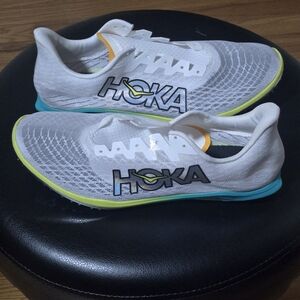 HOKA White and Blue Running Shoes - Women's 8.5.  NEVER WORN